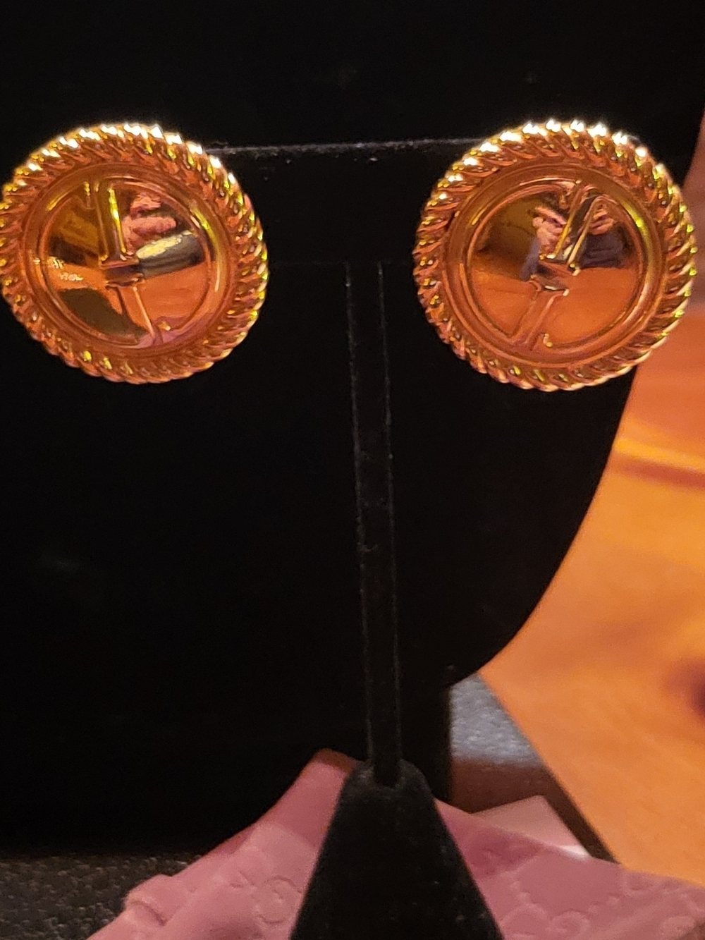 Gucci Gold-Tone Round Button Clip Earrings